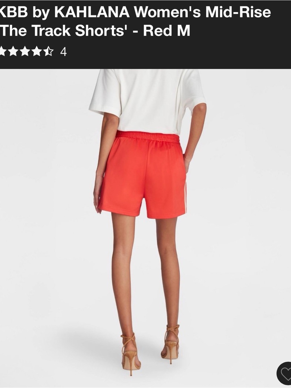 Mid-Rise Athletic Shorts in Red